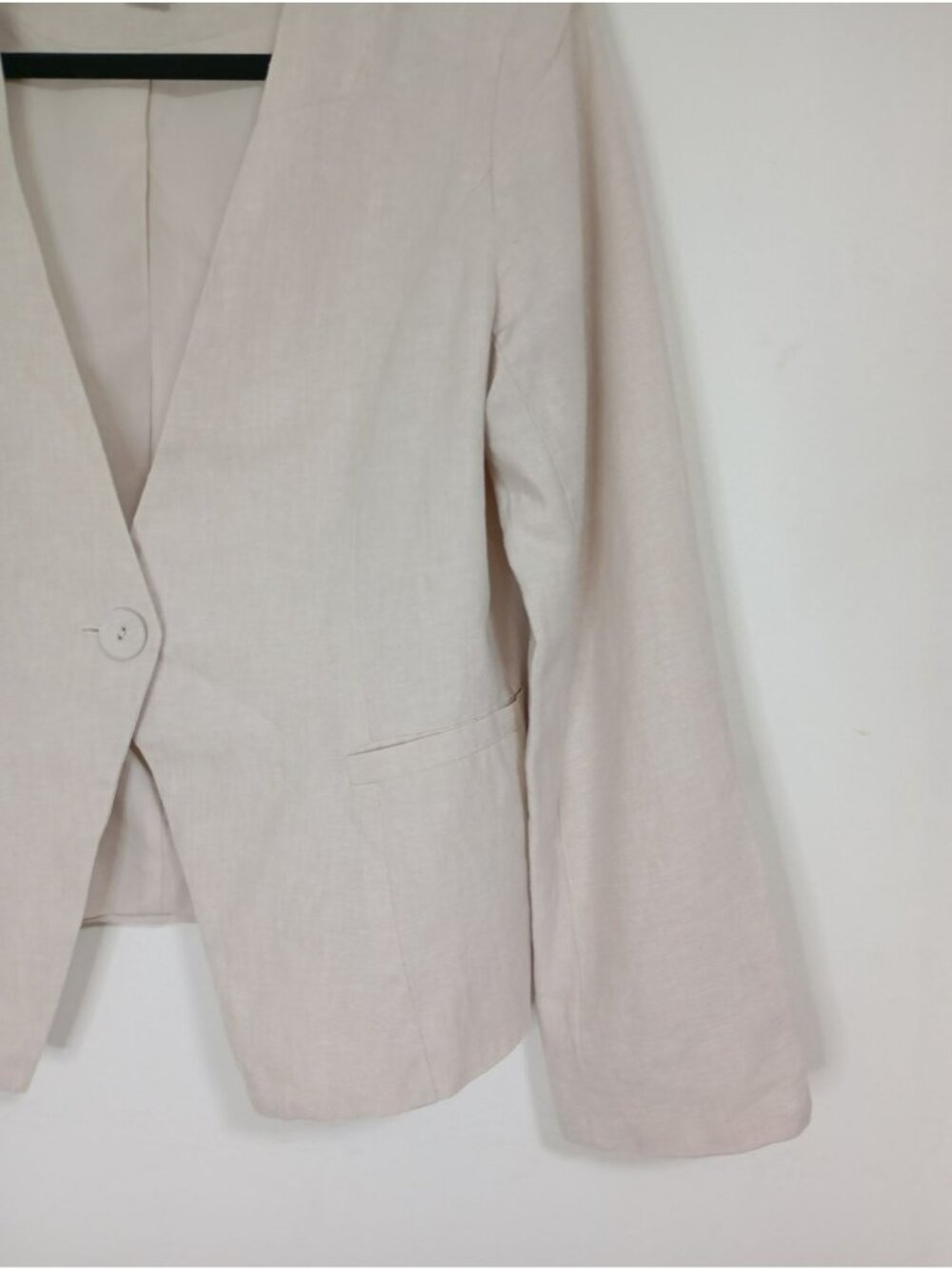 Joie Beige Linen Blend Single-Button Blazer Jacket Womens Size M - Picture 6 of 11